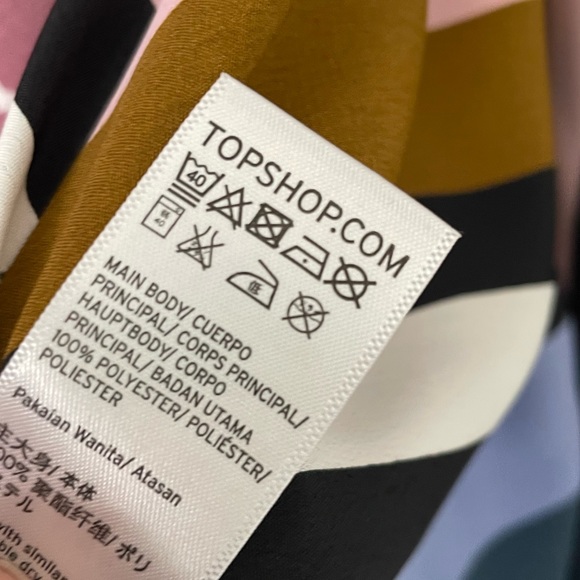 Topshop Asymmetrical Multicolor Stripe Skirt - Picture 6 of 7